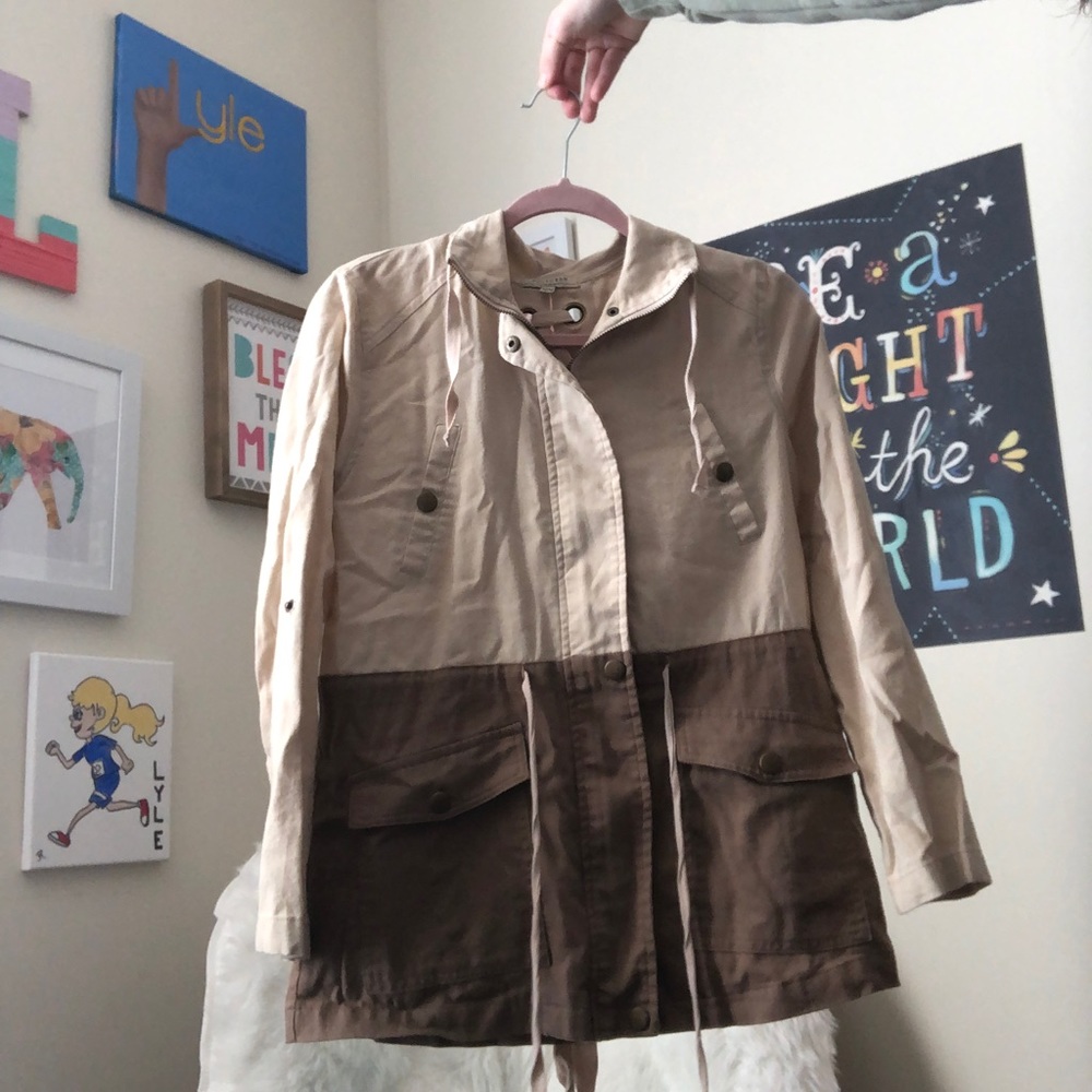 Linen Color block Jacket - Picture 3 of 5